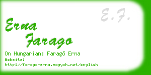 erna farago business card